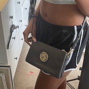 Gray crossbody purse